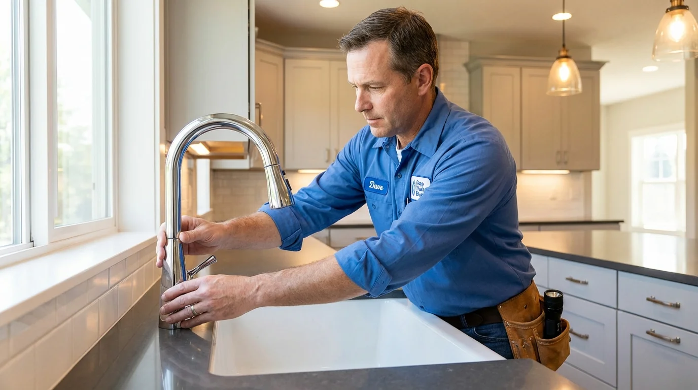 Kitchen faucet installation by Johns Plumbing LLC in Robbinsville